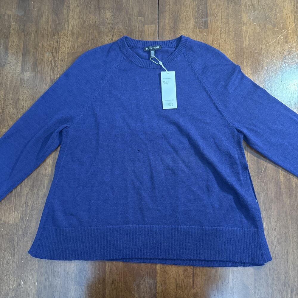 Eileen Fisher 100% Merino Wool Jersey Purple Women's XXS READ DESCRIPTION